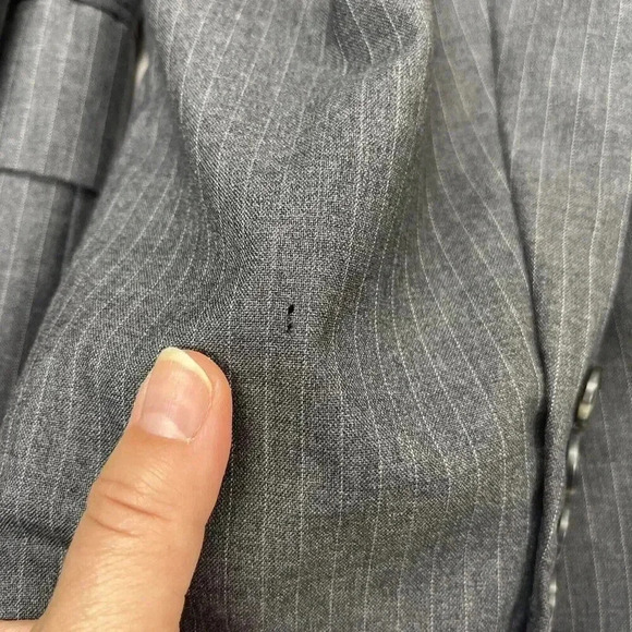 Brooks Brothers 346 Mens Dark Gray Pinstripe Wool Suit Jacket Sport Coat 46R - Picture 7 of 16